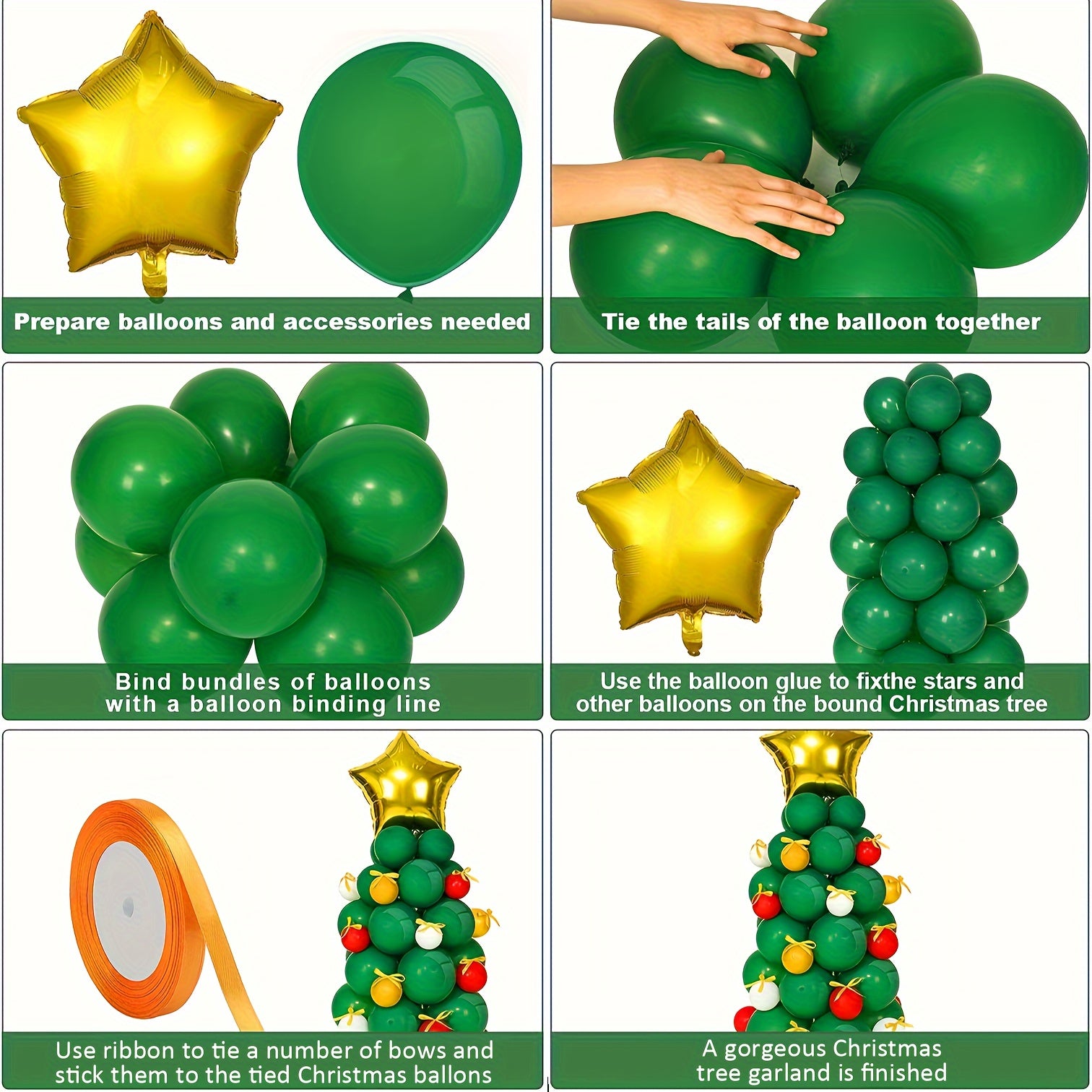 44pcs Christmas Tree Balloons Garland Kit - Christmas Party Decoration