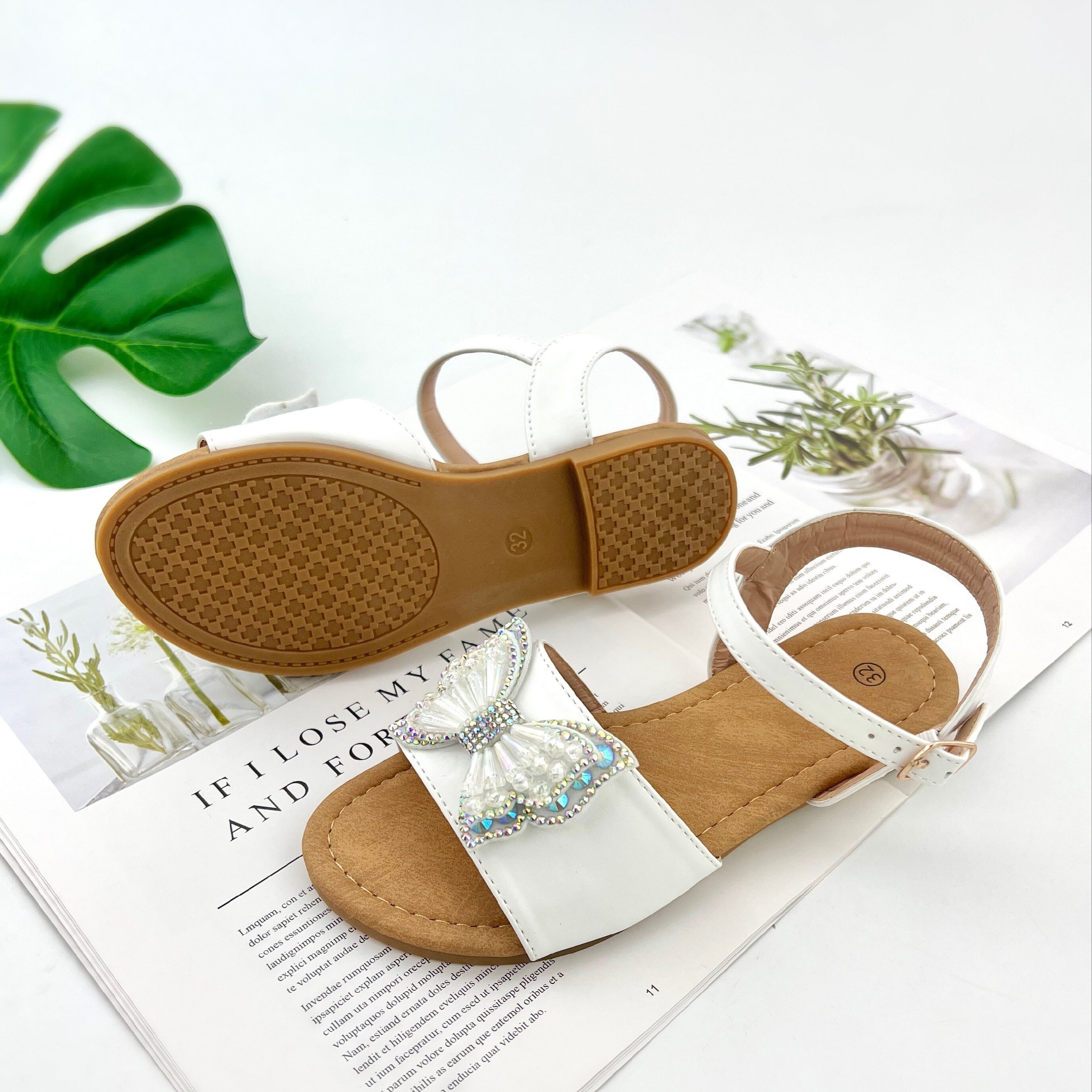 Toddler Baby Girls Rhinestone Butterfly Sandals