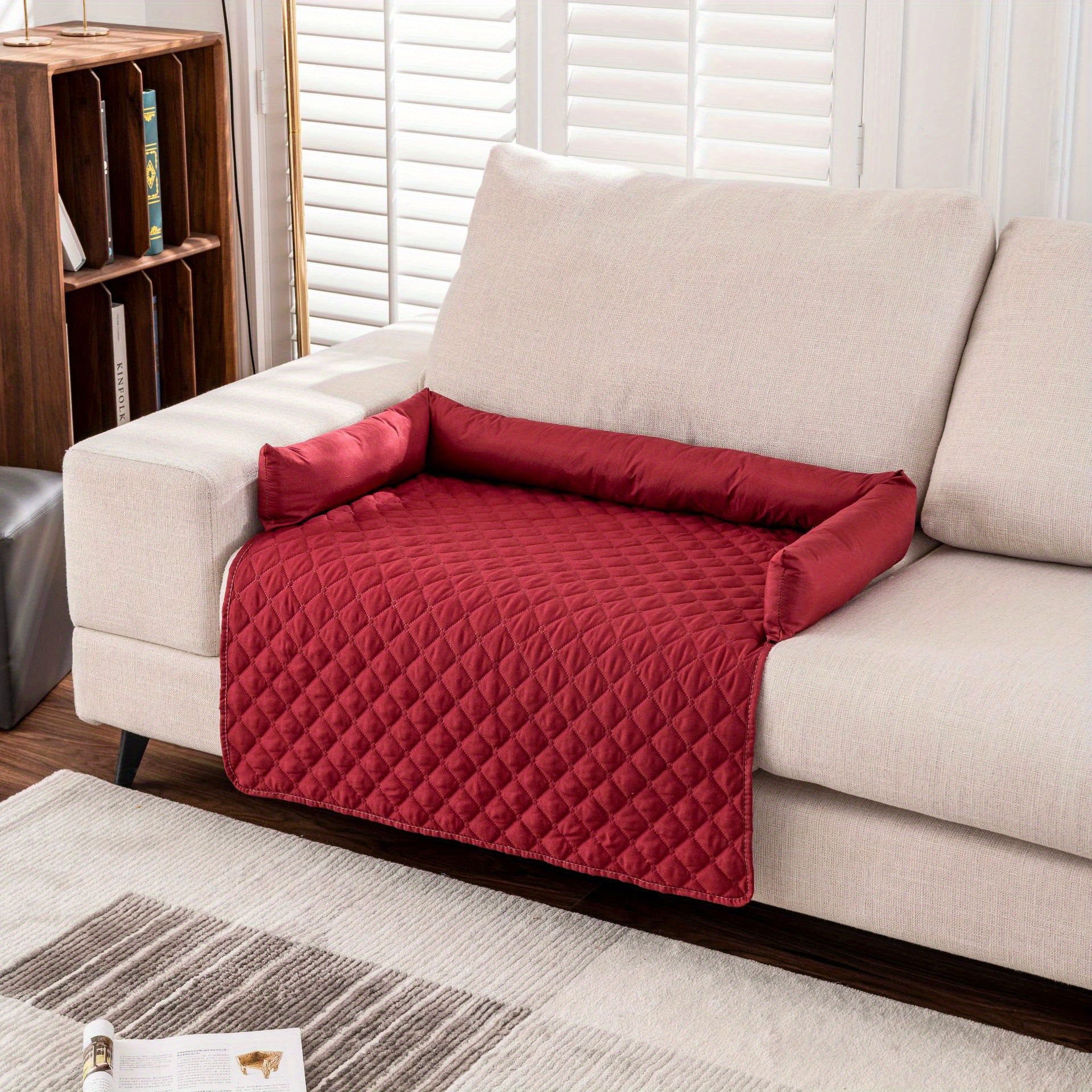 Waterproof Pet Sofa Cushion Grey Ultrasonic Cotton Bed