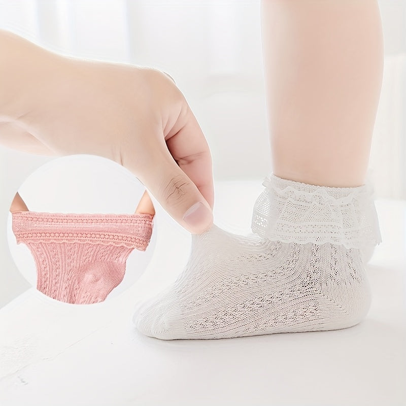 Baby Girls Cotton Socks Summer Lace Princess Anti Mosquitoes Crew Socks