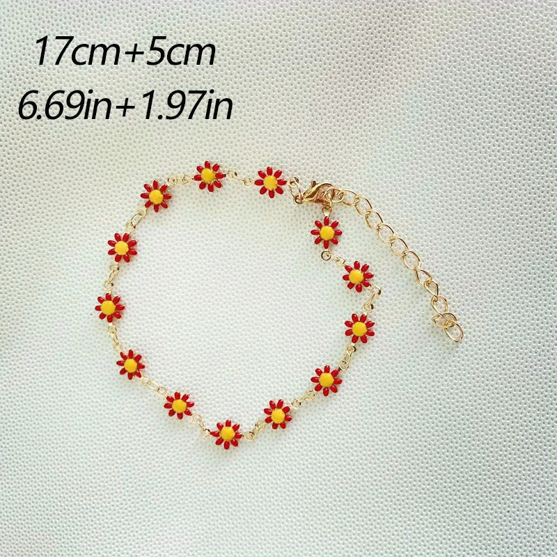 Adjustable Daisy Bracelet for Girls Teens - Jewelry Gift