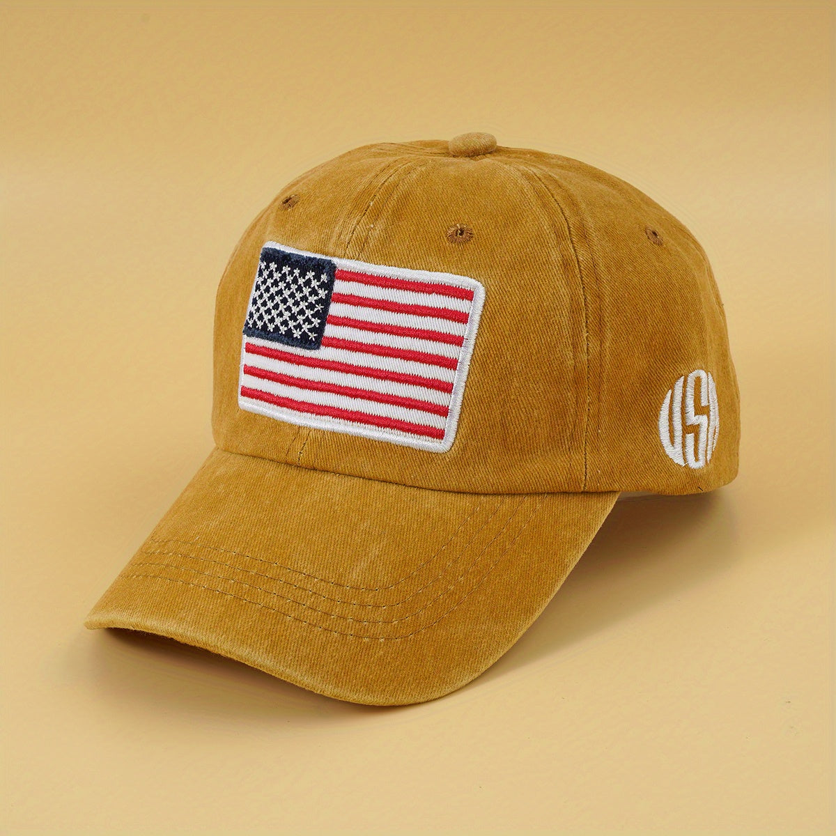 Flag Embroidery Baseball Cap Vintage Washed Distressed Sports Hats