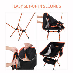 Portable Camping Chair Compact Folding Backpacking Chair