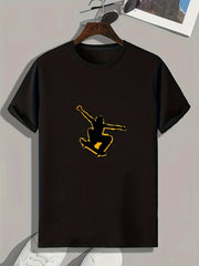 Skateboarding Print Men's Graphic T-shirt for Summer