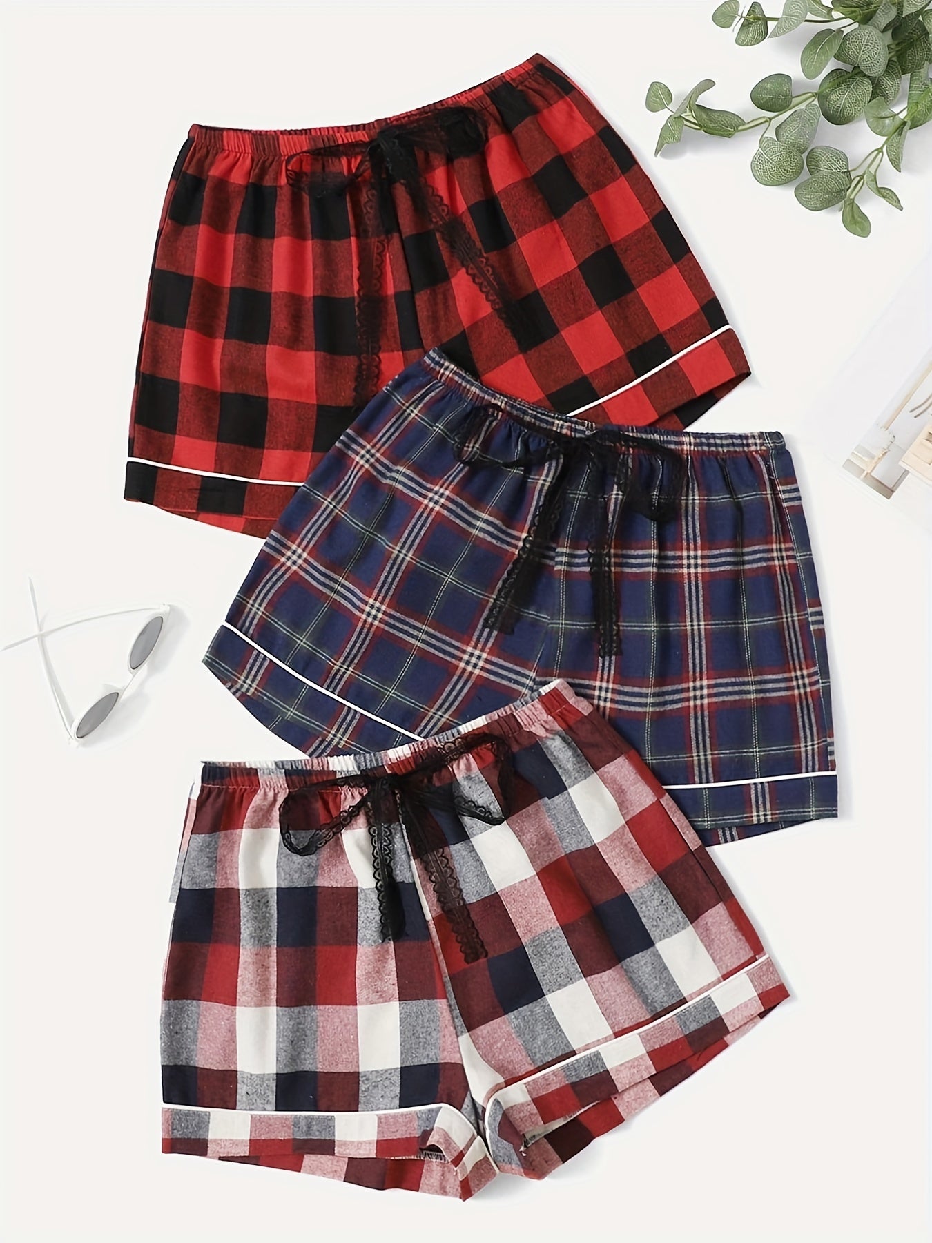 Plaid Print Shorts - Women's Spring & Summer Casual Shorts