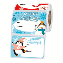250pcs Christmas Sticker Merry Christmas Labels Roll Self adhesive Sticker Label