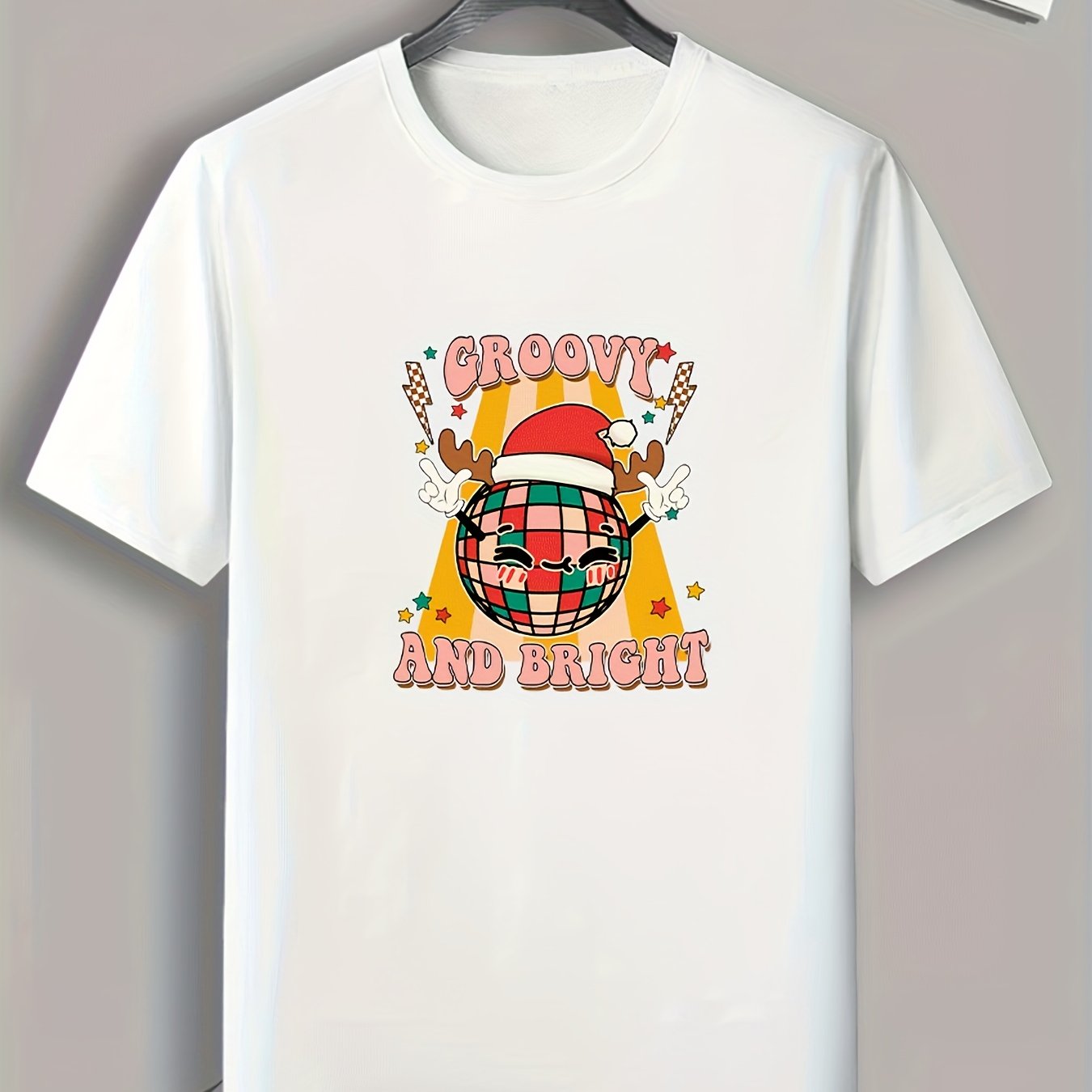 Christmas Style Disco Ball Print Men's Sports T-shirt