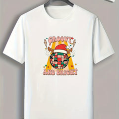 Christmas Style Disco Ball Print Men's Sports T-shirt