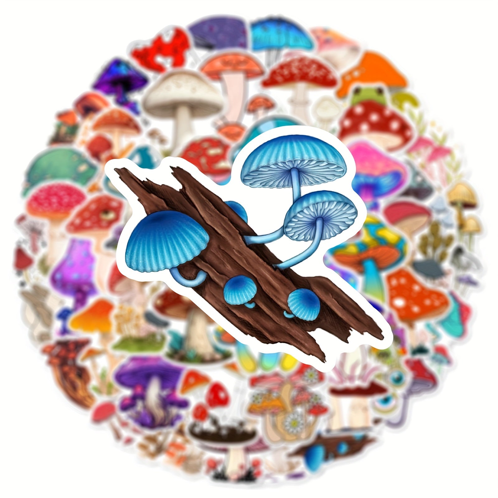 50pcs Cartoon Mushroom Series Stickers Laptop Helmet Desktop Water Cup Decorativ