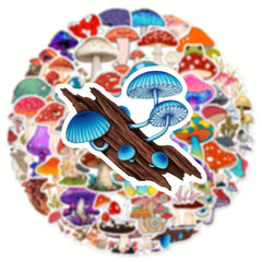 50pcs Cartoon Mushroom Series Stickers Laptop Helmet Desktop Water Cup Decorativ