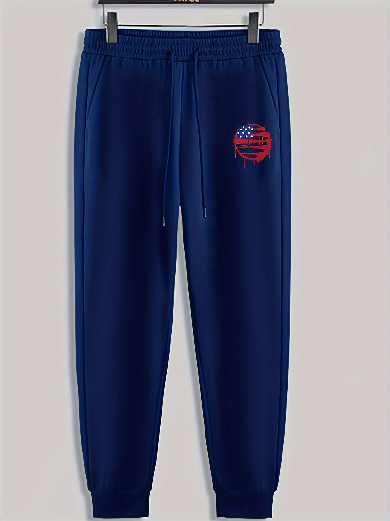 Red Lines Dots Print Men's Pants Drawstring Sweatpants