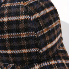Vintage Plaid Warm Baseball Cap Classic British Style Adjustable Sun Hats
