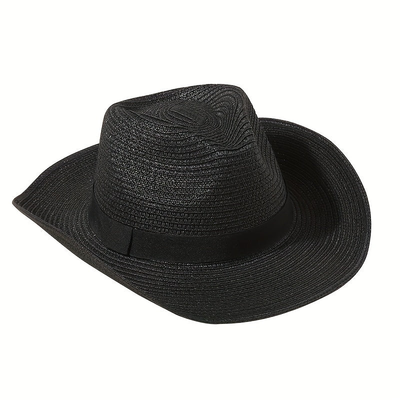 Vintage Style Sun Hat Solid Jazz Fedora Cap Beach Hats For Women Men