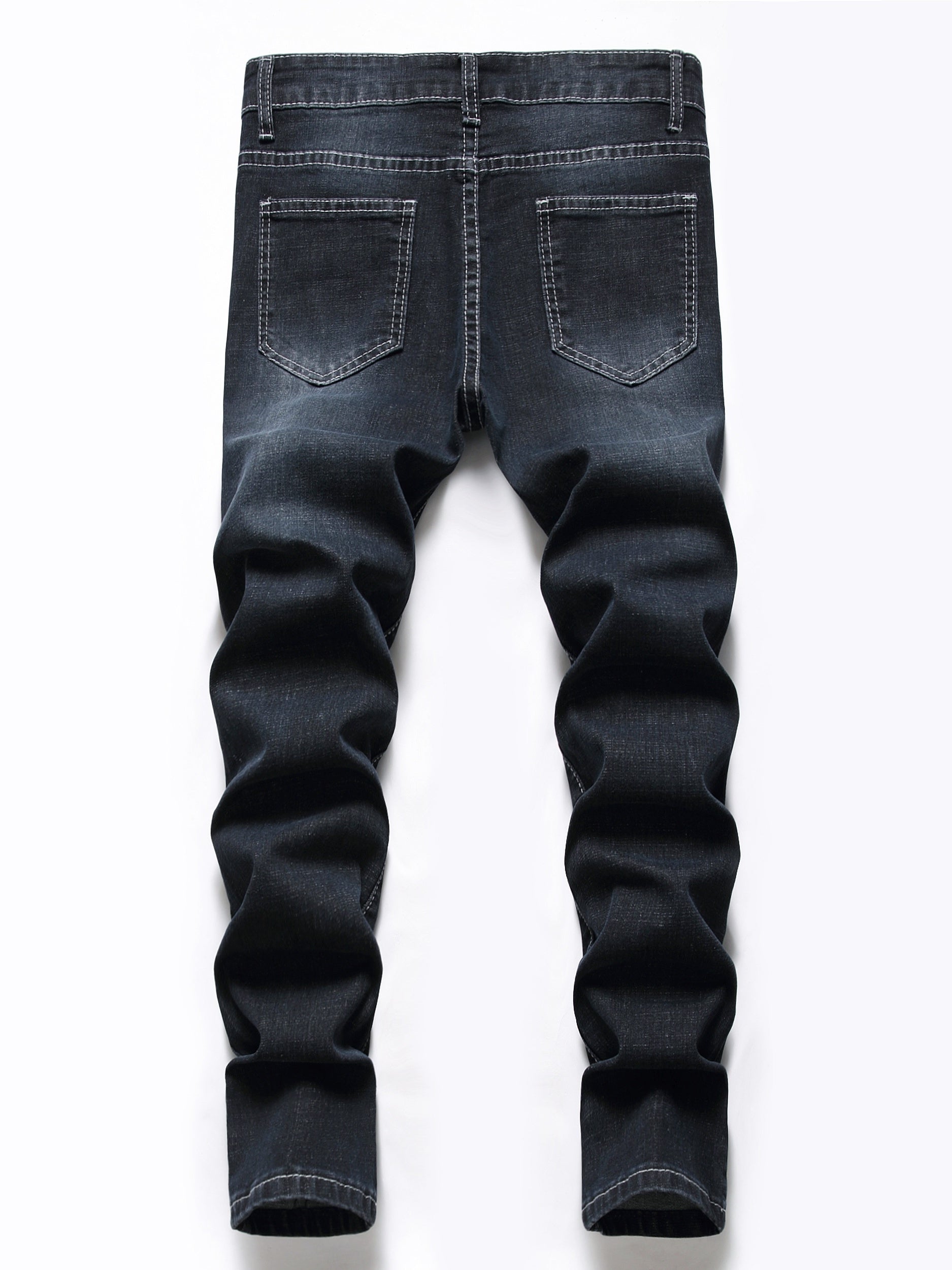 Boys Ripped Distressed Stretch Jeans Skinny Slim Fit Washed Denim Pants
