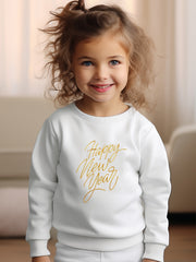 Girls Happy Year Pattern Crew Neck Sweatshirt Spring Fall Gift