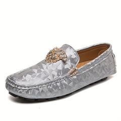 Men's Metallic Decor Loafer Shoes Non-slip Slip On Driving Shoes
