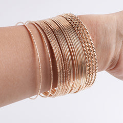 24pcs Exaggerated Spiral & Flower Pattern Bangle Set
