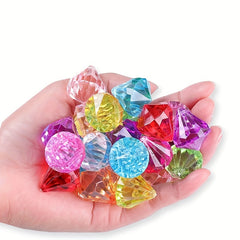 Acrylic Gemstone Pirate Chest Diving Pool Toy Set
