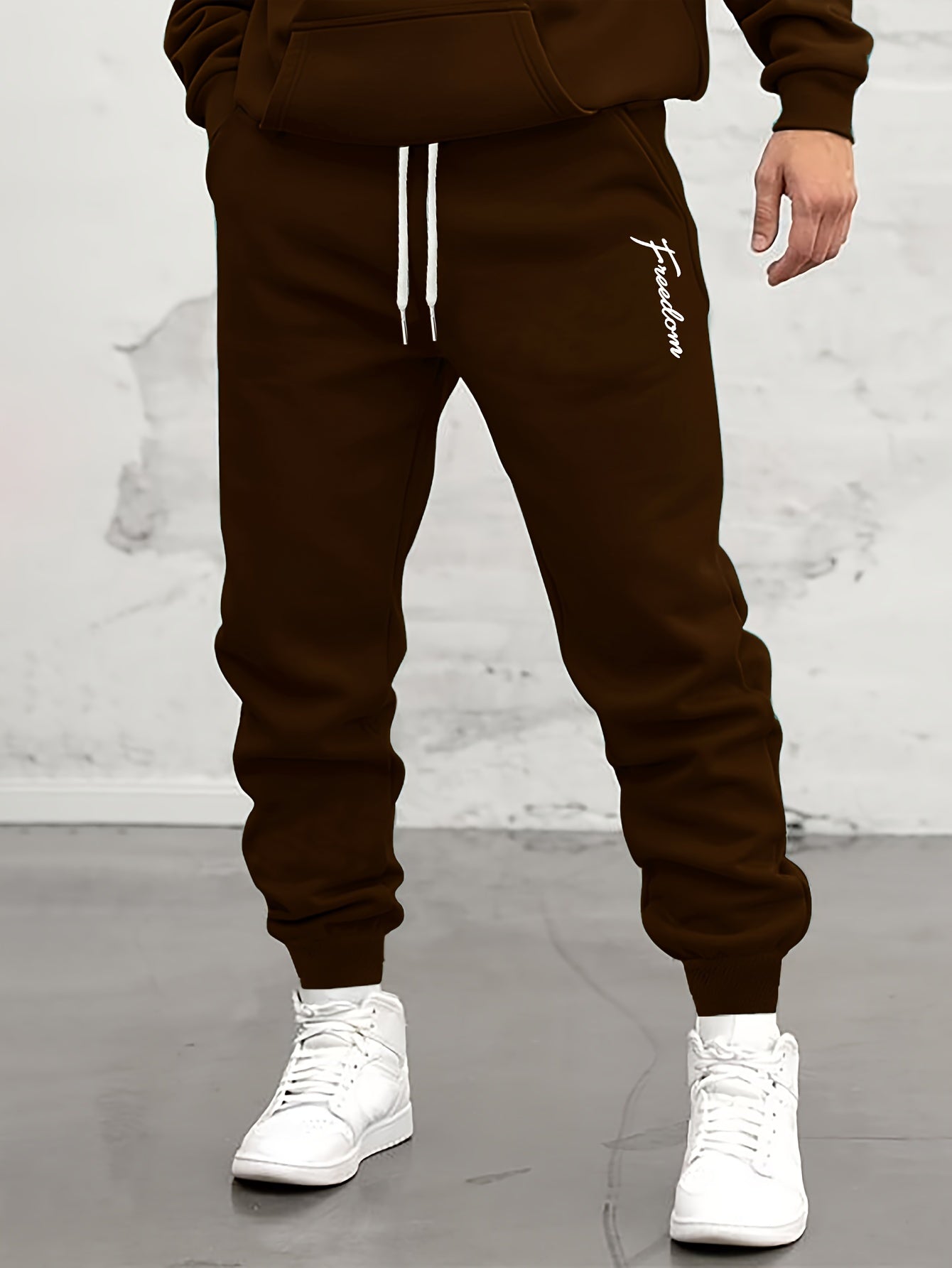 Coconut Tree Print Drawstring Sweatpants Loose Fit Pants Men's Casual Joggers