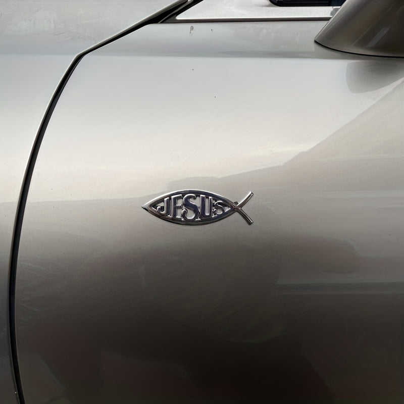 2 Pack 3D Metal Jesus Decal Sticker - Upgrade Your Ride