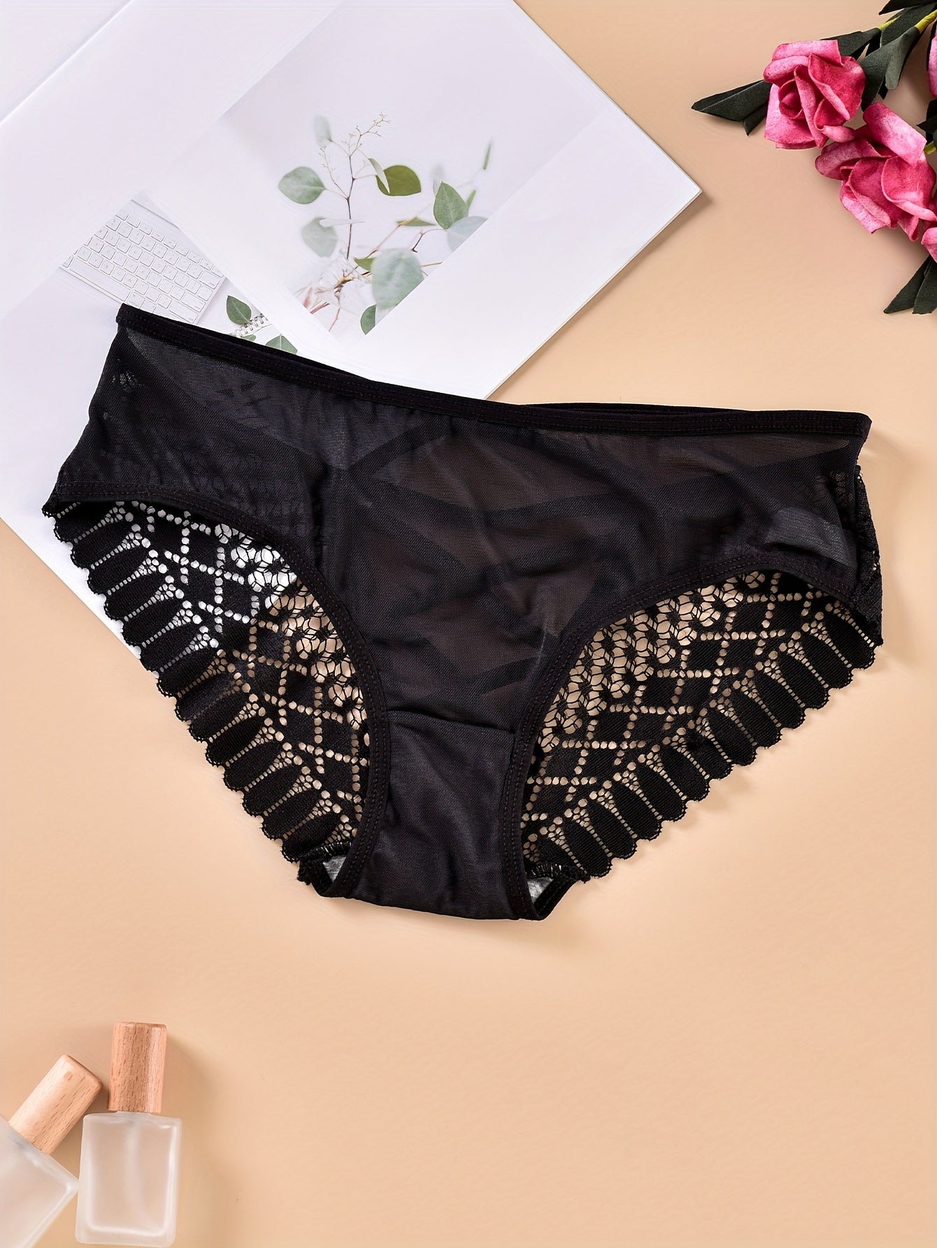 Criss Cross Lace Briefs Cut Out Breathable Panties