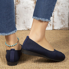 Women's Knit Slip-On Soft Sole Shoes Breathable Casual Flats