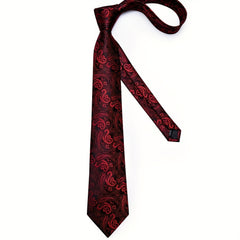 Men's Paisley Silk Necktie Set for Wedding Party