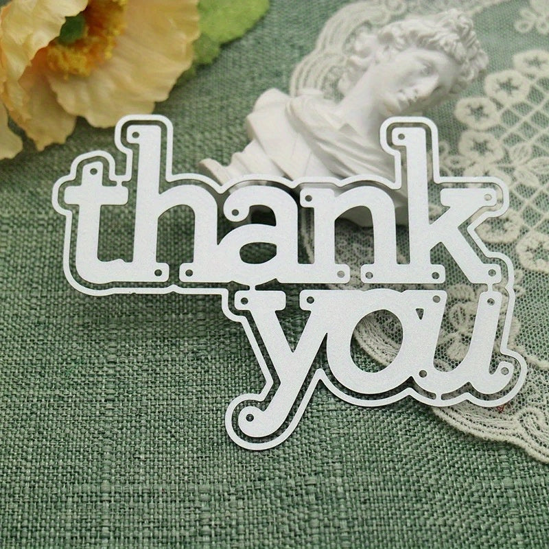 1pc Thank You Metal Cutting Die Stencil DIY Scrapbook Gift Card Making