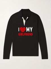 Men's Knit Polo Shirt V Neck Pullover Sweater for Winter