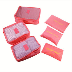 6pcs Lightweight Luggage Packing Cubes Clothing Organizer