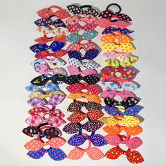 50pcs Kids Rubber Band Hair Bows Colorful Hair Rope