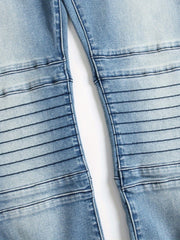 Men's Straight Slim Denim Jeans With Pockets