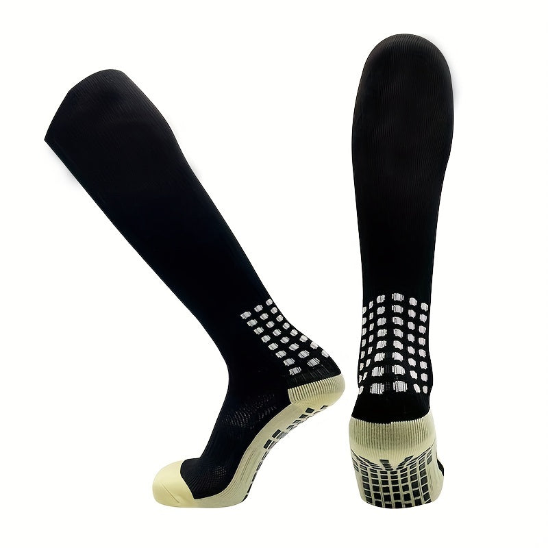 Non slip Athletic Knee High Socks Silicone Bottom Breathable Over The Calf Socks