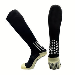 Non slip Athletic Knee High Socks Silicone Bottom Breathable Over The Calf Socks