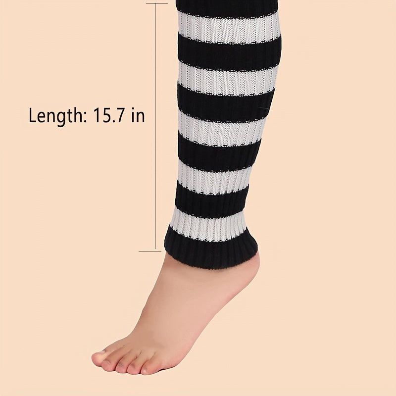 Women's Striped Two Tone Leg Warmer Socks Stockings & Hosiery