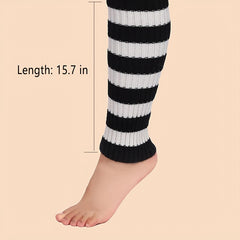 Women's Striped Two Tone Leg Warmer Socks Stockings & Hosiery