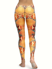 Snakeskin Yoga Leggings: Stylish High Waist Activewear for Women