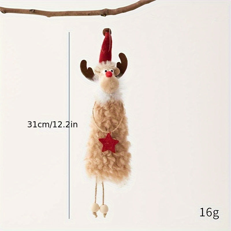 Christmas Plush Angel Doll Santa Claus Snowman Reindeer Small Pendant