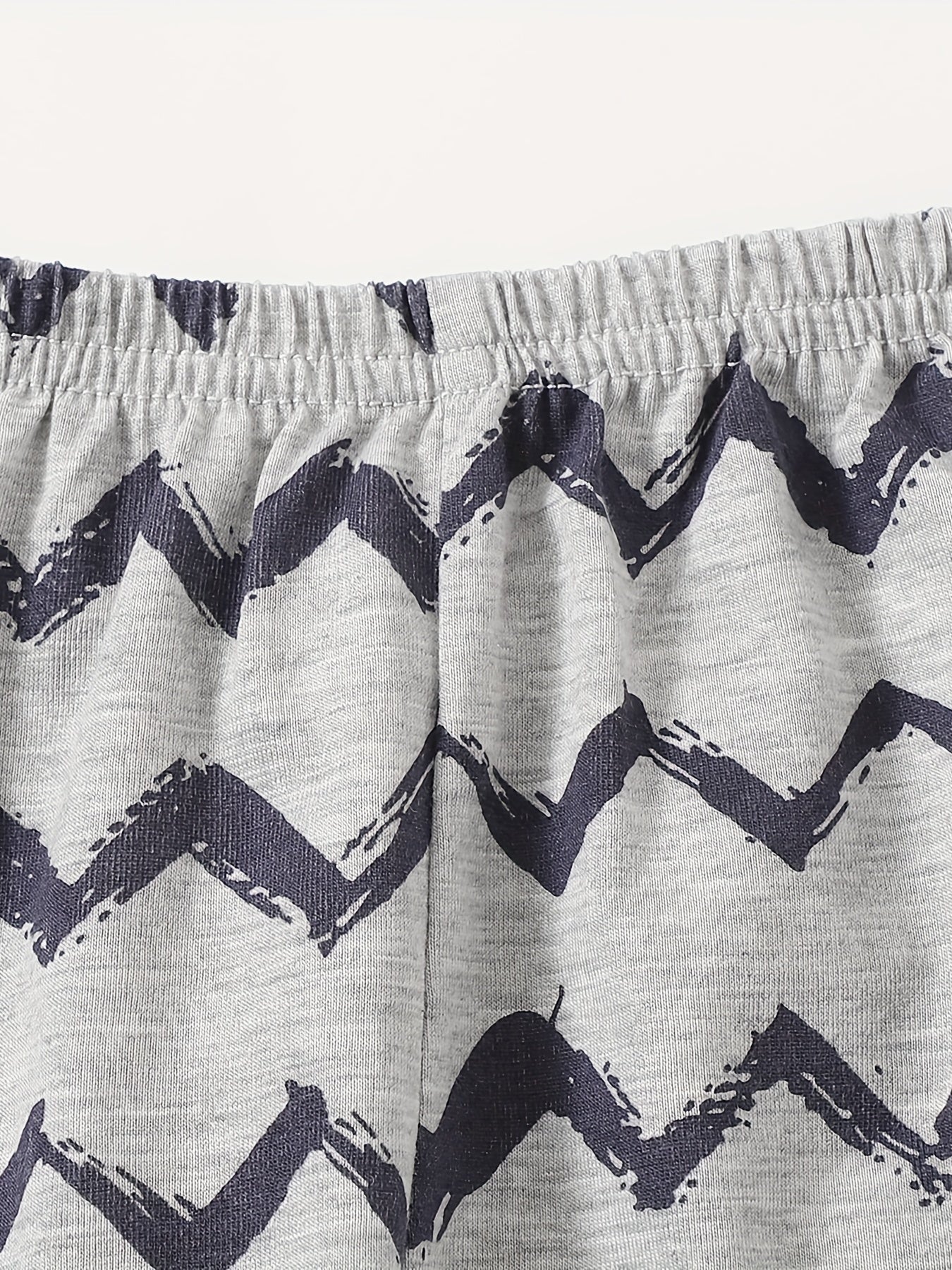 Boys' Dino Print 2pcs Cotton T-shirt & Wave Pants Set Summer Outfit