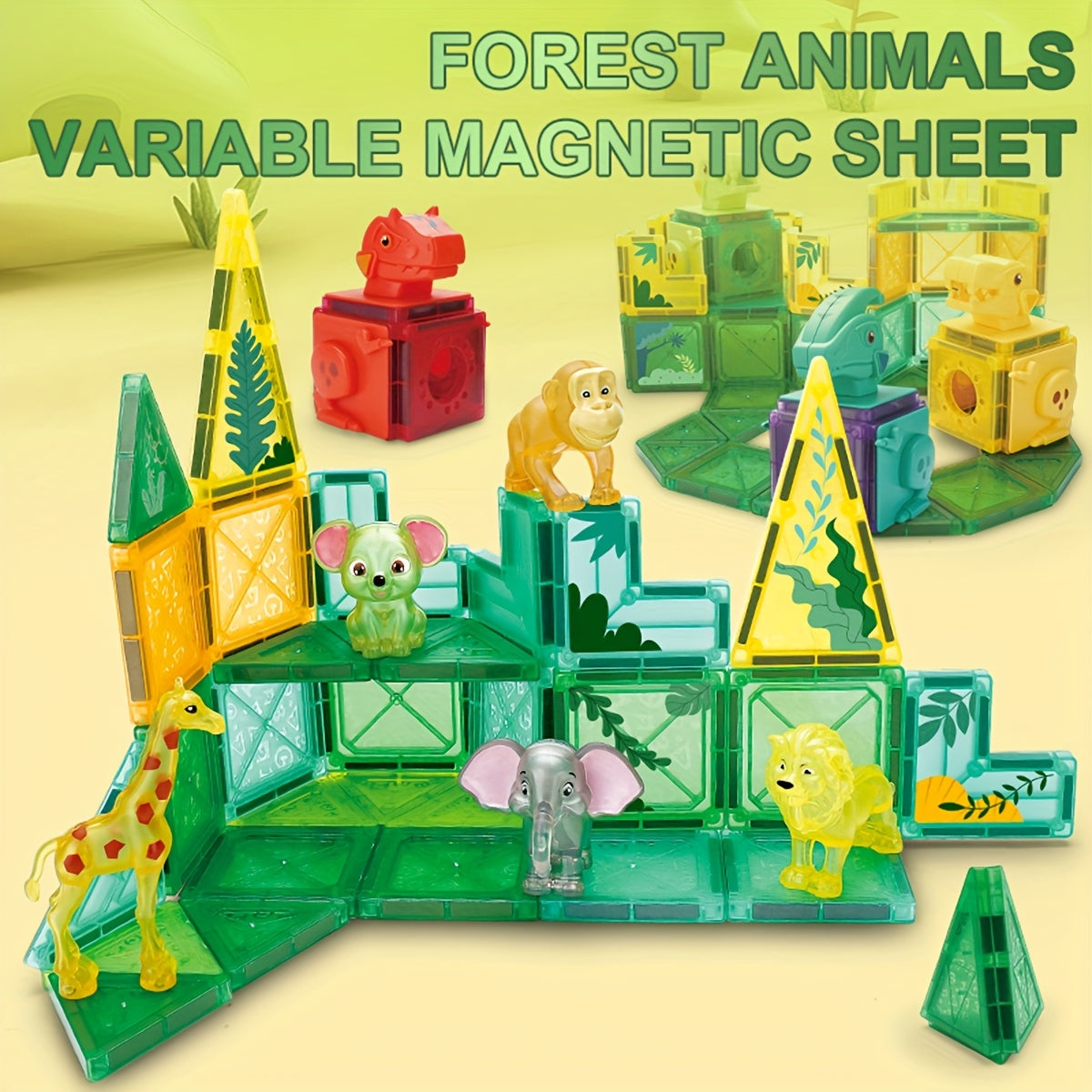 Magnetic Building Blocks Set for Boys and Girls - Forest Animal Toys