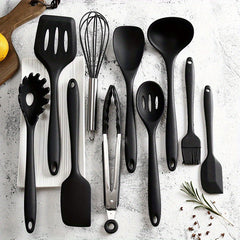 10pcs Silicone Kitchen Utensils Set Spoon Spatula Egg Beater Brush Baking Kit