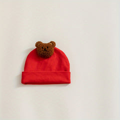 Cute Bear Dolls Cotton Baby Pullover Cap for Autumn and Winter