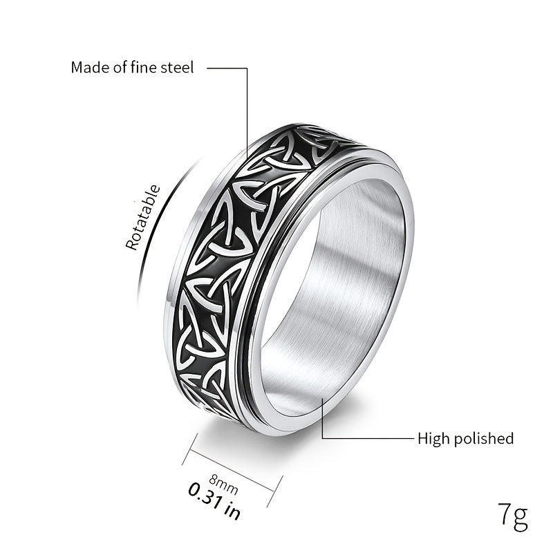 Men's Stainless Steel Triangle Knot Ring