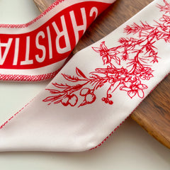 Silky Printed Ribbon Scarf for Women
