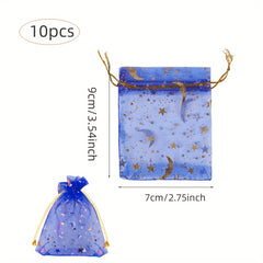 20pcs Organza Bags in Golden Pink and Royal for Wedding Parties