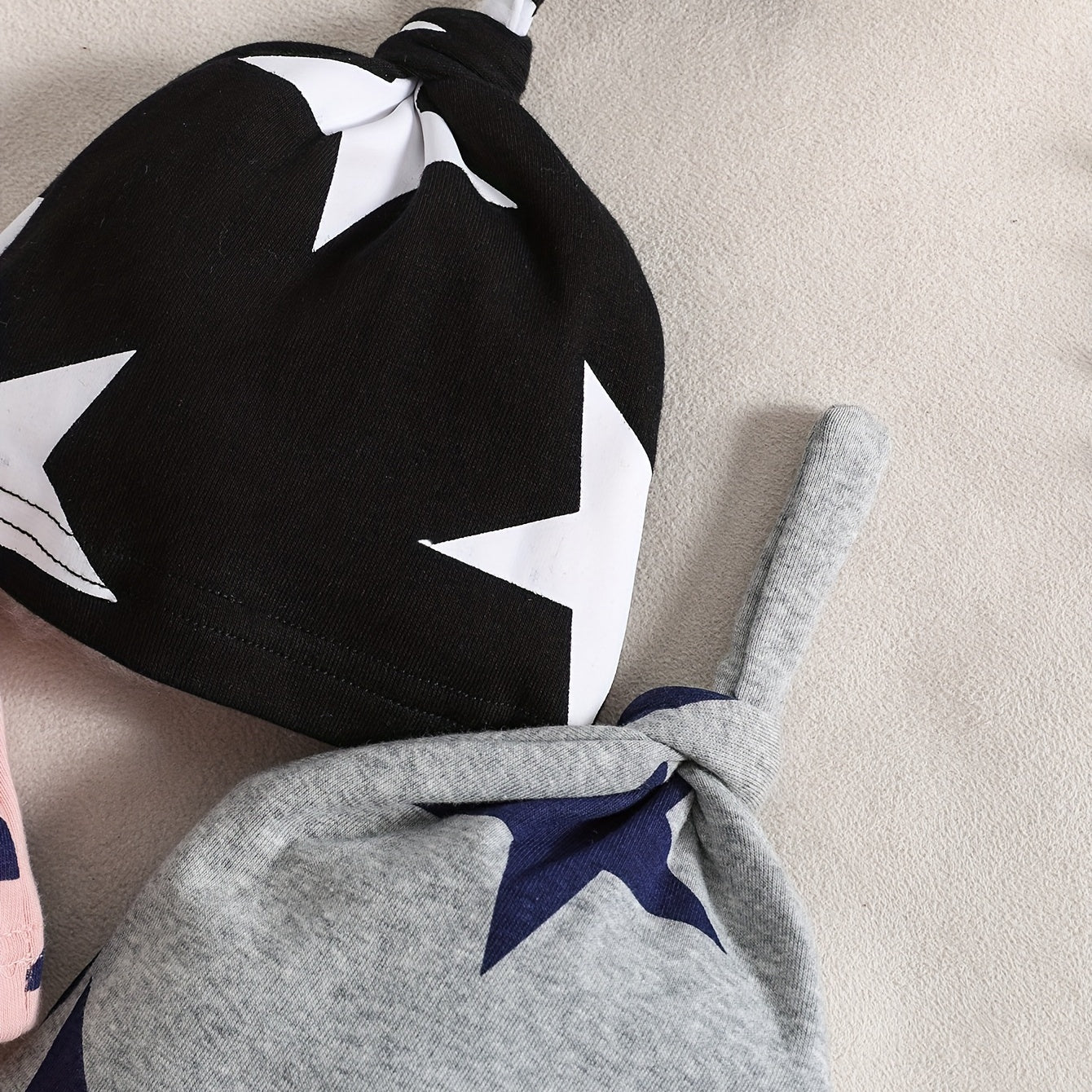 Star Print Infant Hat Set