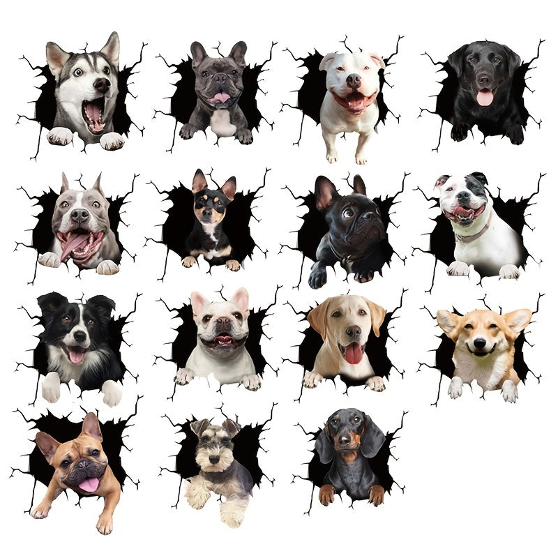 French Bulldog Car Sticker Rear Window Puppy 3D Simulation Vinyl Decal