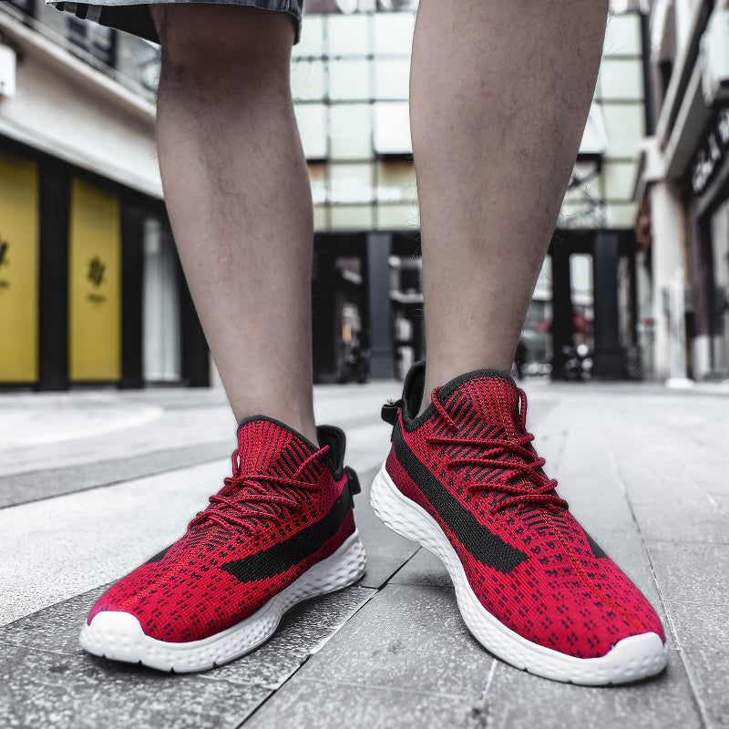 Men's Striped Mesh Running Shoes - Lightweight and Breathable