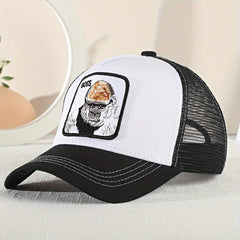 Orangutan Embroidered Baseball Cap Men's Mesh Peaked Cap
