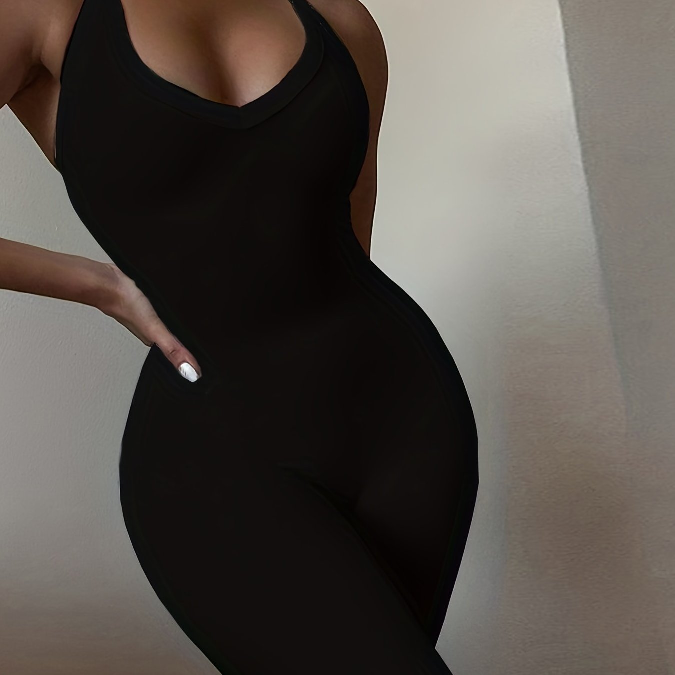Slim Halter Neck Jumpsuit Sleeveless Casual Spring Summer Women's Clothing
